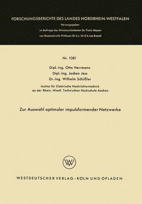 Zur Auswahl optimaler impulsformender Netzwerke 1