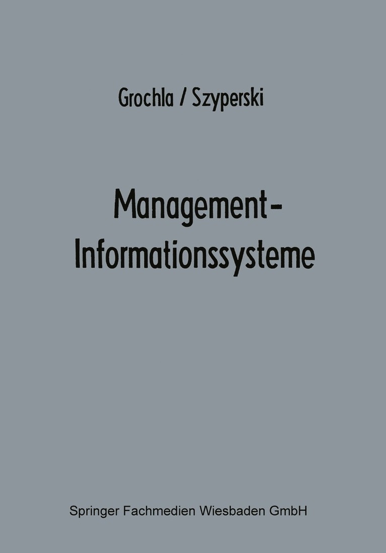 Erwin Grochla - Management-Informationssysteme, Häftad