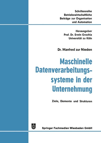 bokomslag Maschinelle Datenverarbeitungssysteme in der Unternehmung