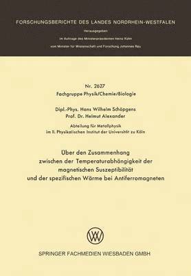 bokomslag UEber den Zusammenhang zwischen der Temperaturabhangigkeit der magnetischen Suszeptibilitat und der spezifischen Warme bei Antiferromagneten