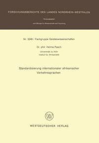 bokomslag Standardisierung Internationaler Afrikanischer Verkehrssprachen