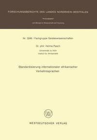 bokomslag Standardisierung internationaler afrikanischer Verkehrssprachen