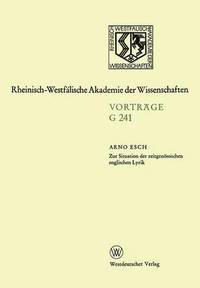 bokomslag Zur Situation der zeitgenössischen englischen Lyrik