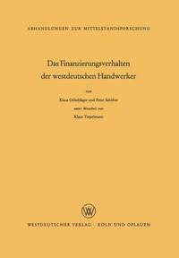 bokomslag Das Finanzierungsverhalten der westdeutschen Handwerker