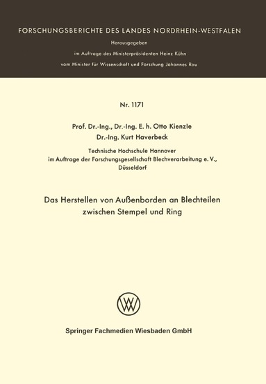 bokomslag Das Herstellen von Außenborden an Blechteilen zwischen Stempel und Ring