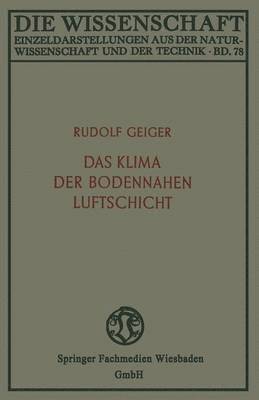 bokomslag Das Klima der bodennahen Luftschicht