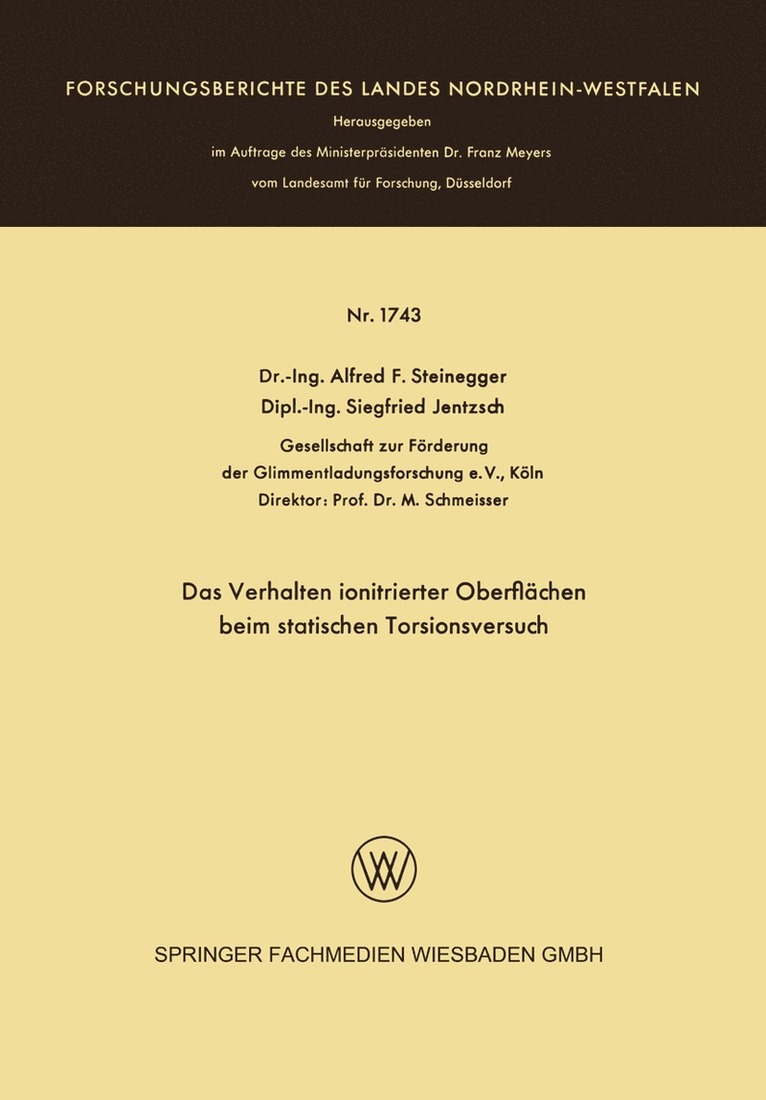 Das Verhalten ionitrierter Oberflächen beim statischen Torsionsversuch