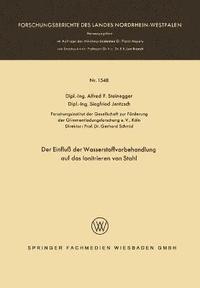bokomslag Der Einfluß der Wasserstoffvorbehandlung auf das Ionitrieren von Stahl