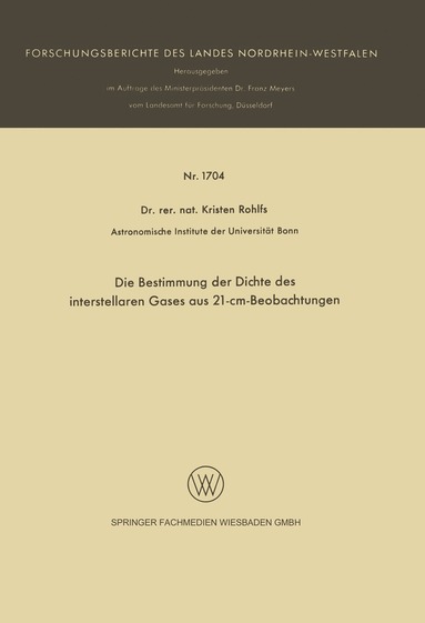 bokomslag Die Bestimmung der Dichte des interstellaren Gases aus 21-cm-Beobachtungen