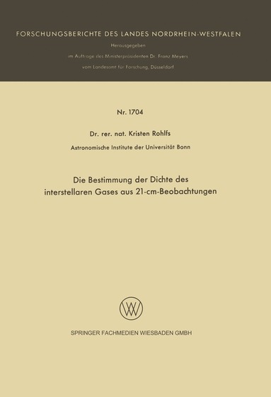 bokomslag Die Bestimmung der Dichte des interstellaren Gases aus 21-cm-Beobachtungen