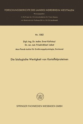 Die biologische Wertigkeit von Kartoffelproteinen 1