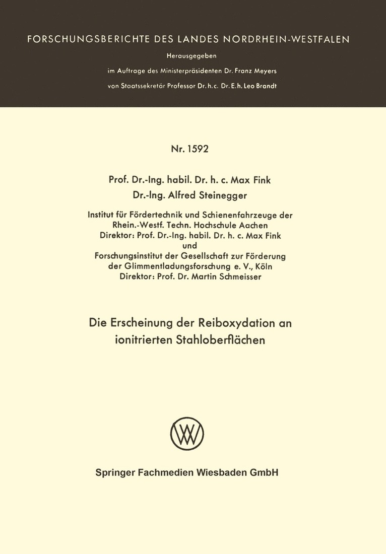 Die Erscheinung der Reiboxydation an ionitrierten Stahloberflchen 1