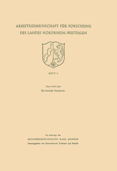 Hans Erich Stier - Die klassische Demokratie, Häftad