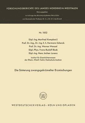 bokomslag Die Sinterung zwangsgekrümelter Erzmischungen