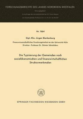 Die Typisierung der Gemeinden nach sozialökonomischen und finanzwirtschaftlichen Strukturmerkmalen