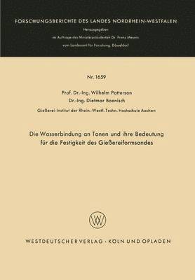 bokomslag Die Wasserbindung an Tonen und ihre Bedeutung fr die Festigkeit des Gieereiformsandes