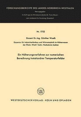 bokomslag Ein Nherungsverfahren zur numerischen Berechnung instationrer Temperaturfelder