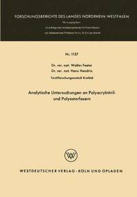 bokomslag Analytische Untersuchungen an Polyacrylnitril- und Polyesterfasern