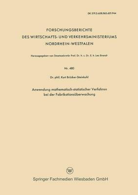 Anwendung mathematisch-statistischer Verfahren bei der Fabrikationsüberwachung