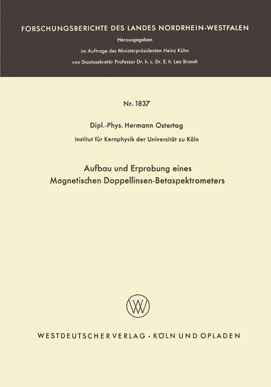 bokomslag Aufbau und Erprobung eines Magnetischen Doppellinsen-Betaspektrometers