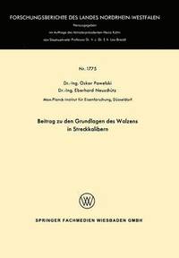 bokomslag Beitrag zu den Grundlagen des Walzens in Streckkalibern