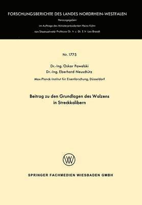 bokomslag Beitrag zu den Grundlagen des Walzens in Streckkalibern