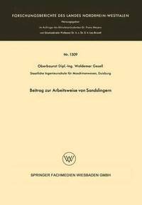 bokomslag Beitrag zur Arbeitsweise von Sandslingern