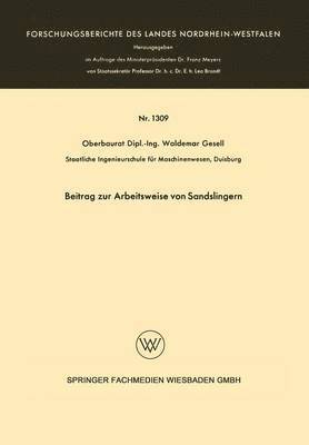 bokomslag Beitrag zur Arbeitsweise von Sandslingern