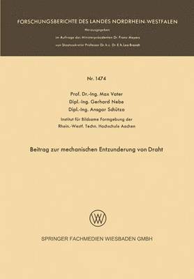 Beitrag zur mechanischen Entzunderung von Draht