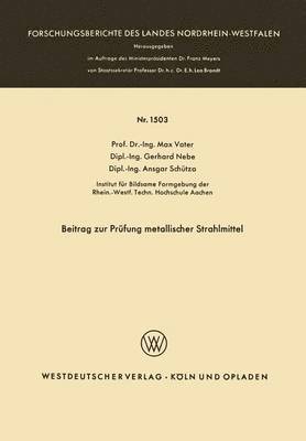 bokomslag Beitrag zur Prüfung metallischer Strahlmittel