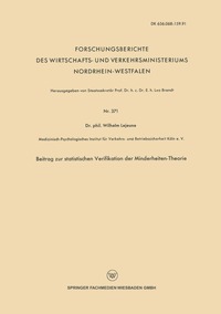 bokomslag Beitrag zur statistischen Verifikation der Minderheiten-Theorie