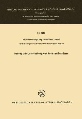 bokomslag Beitrag zur Untersuchung von Formsandmischern