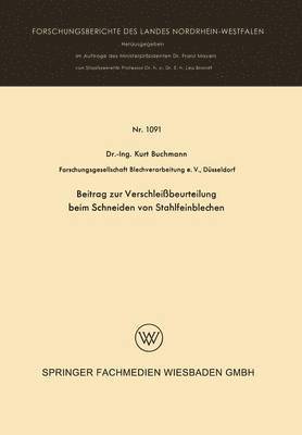 bokomslag Beitrag zur Verschleibeurteilung beim Schneiden von Stahlfeinblechen