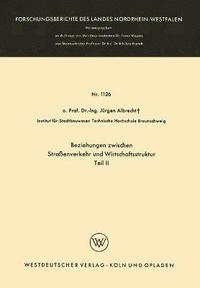 bokomslag Beziehungen zwischen Straßenverkehr und Wirtschaftsstruktur
