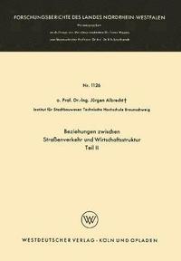 bokomslag Beziehungen zwischen Straenverkehr und Wirtschaftsstruktur