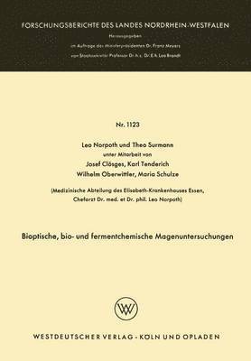 bokomslag Bioptische, bio- und fermentchemische Magenuntersuchungen