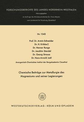 bokomslag Chemische Beitrge zur Metallurgie des Magnesiums und seiner Legierungen