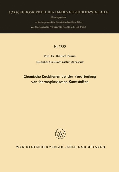 bokomslag Chemische Reaktionen bei der Verarbeitung von thermoplastischen Kunststoffen