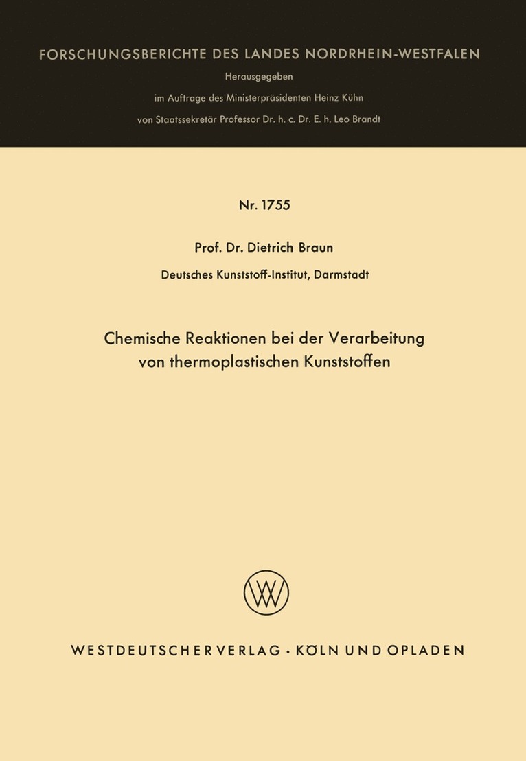 Chemische Reaktionen bei der Verarbeitung von thermoplastischen Kunststoffen 1