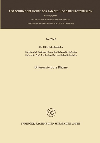 Otto Schafmeister - Differenzierbare Räume, Häftad