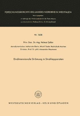 Helmut Zeller - Eindimensionale Strömung in Strahlapparaten, Häftad