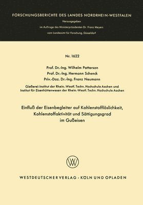 Einflu der Eisenbegleiter auf Kohlenstofflslichkeit, Kohlenstoffaktivitt und Sttigungsgrad im Gueisen 1