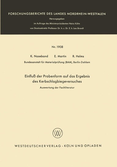 bokomslag Einfluß der Probenform auf das Ergebnis des Kerbschlagbiegeversuches