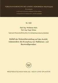 bokomslag Einfluß der Webstuhleinstellung auf den Ausfall, insbesondere die Krumpfung von Halbleinen- und Baumwollgeweben