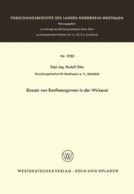 bokomslag Einsatz von Bastfasergarnen in der Wirkerei