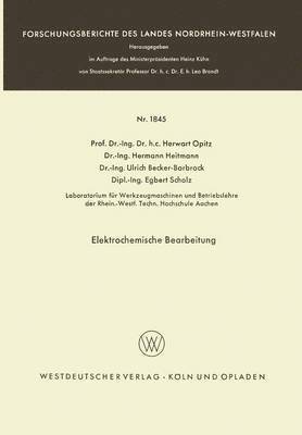 bokomslag Elektrochemische Bearbeitung