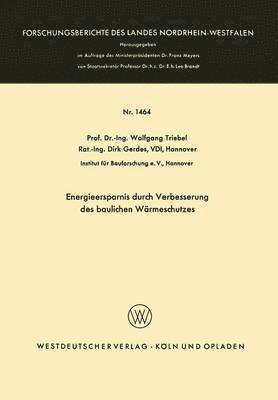 Energieersparnis durch Verbesserung des baulichen Wärmeschutzes