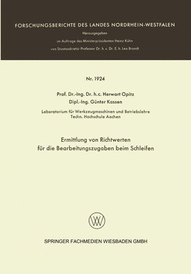 Ermittlung von Richtwerten fr die Bearbeitungszugaben beim Schleifen 1