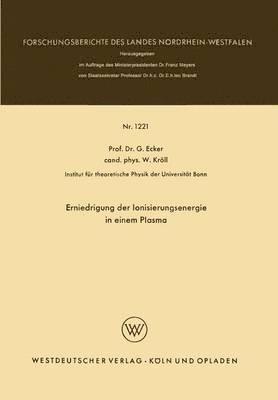 Erniedrigung der Ionisierungsenergie in einem Plasma