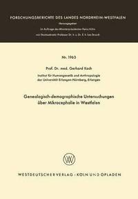 bokomslag Genealogisch-demographische Untersuchungen uber Mikrocephalie in Westfalen